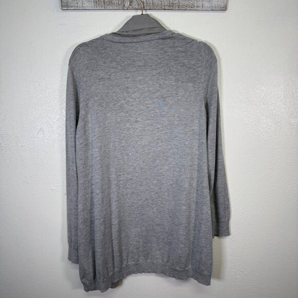 Eileen Fisher Womens Gray Open Front Cardigan Large Sustainable Minimalist Chic - Picture 3 of 13